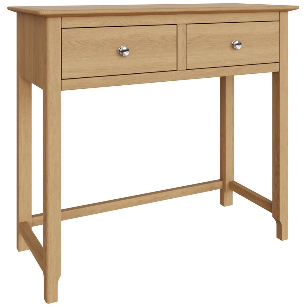 FWStyle Taberno 2 Drawer Lacquered Natural Oak Dressing Table Image 2