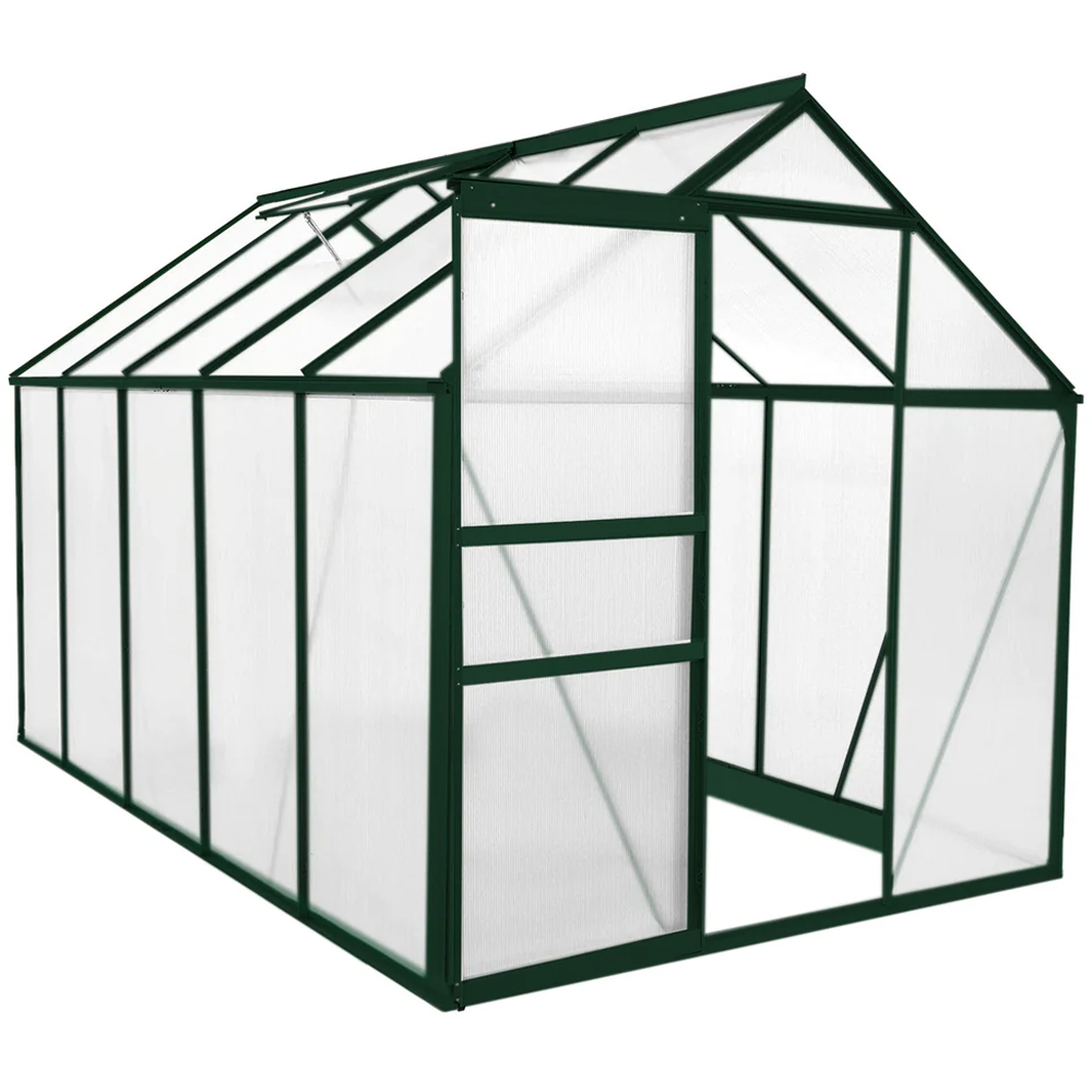 MonsterShop Green 6 x 10ft Polycarbonate Greenhouse Image 1