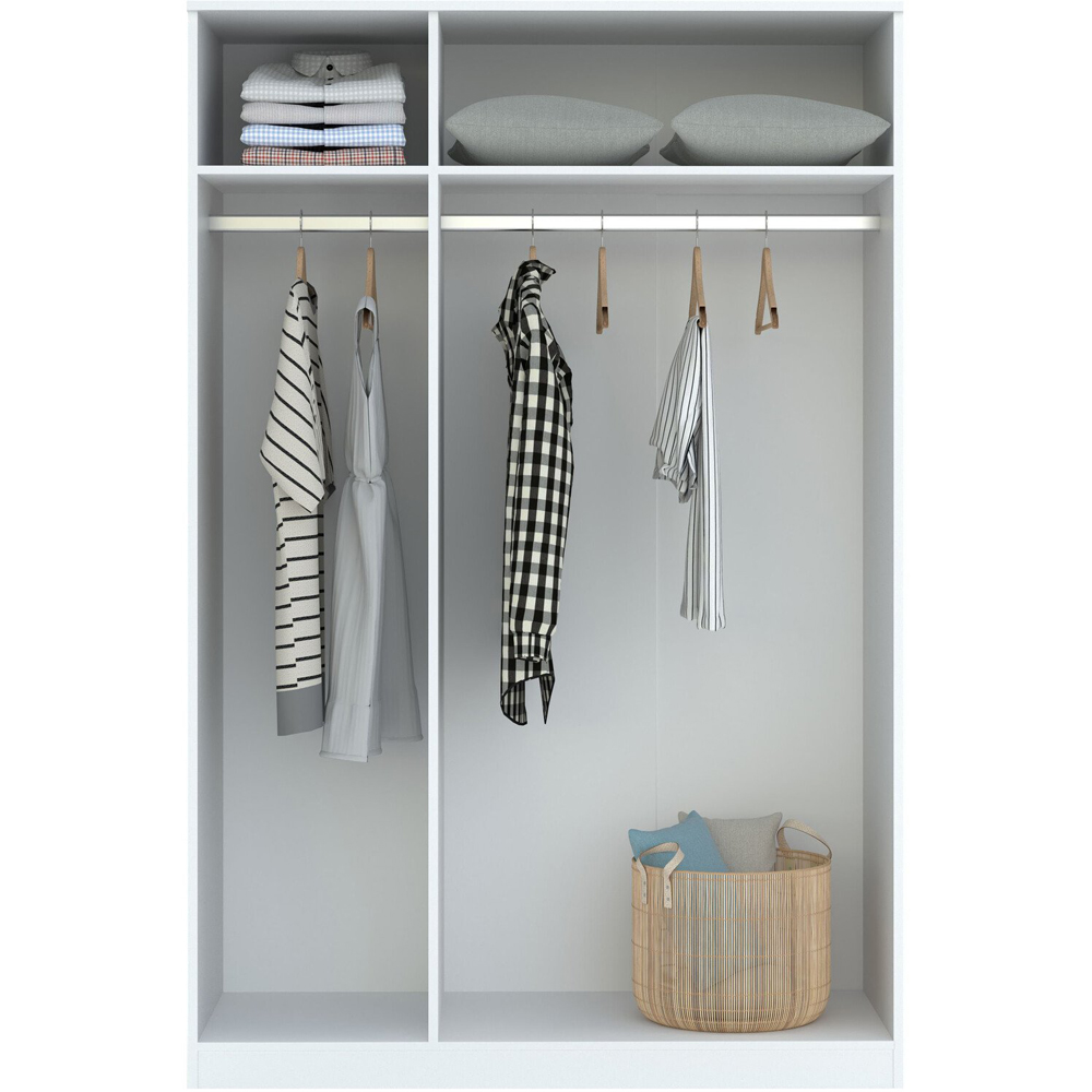 Finley 3 Door White Mirrored Wardrobe Image 5