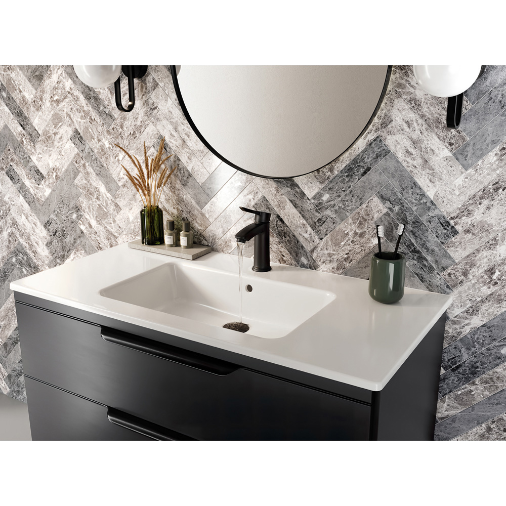 Bristan Apelo Matt Black Cool Start Basin Mixer with Clicker Waste Image 4