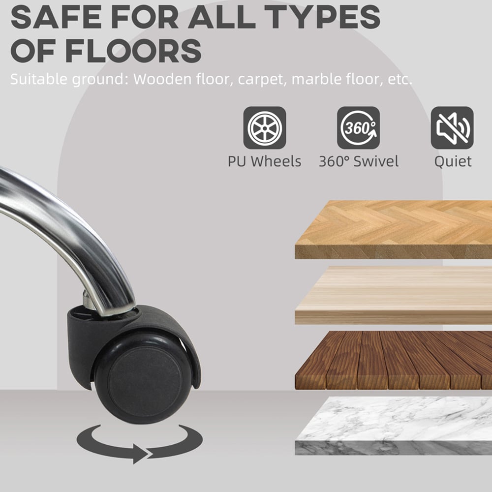 Portland Grey Fluffy Vanity Chair with Adjustable Height Image 7