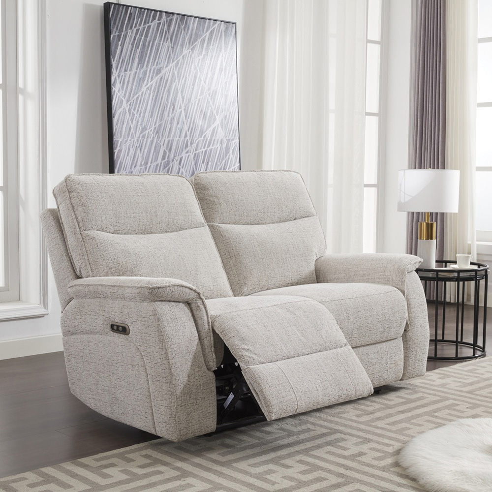 Lenox 2 Seater Beige Power Recliner Sofa Image 3