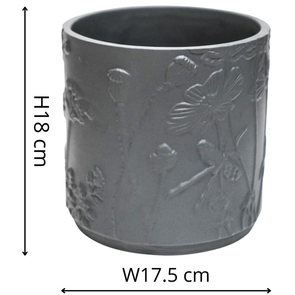 Ivyline Kew Midnight Meadow Embossed Stoneware Indoor Planter 18cm Image 6