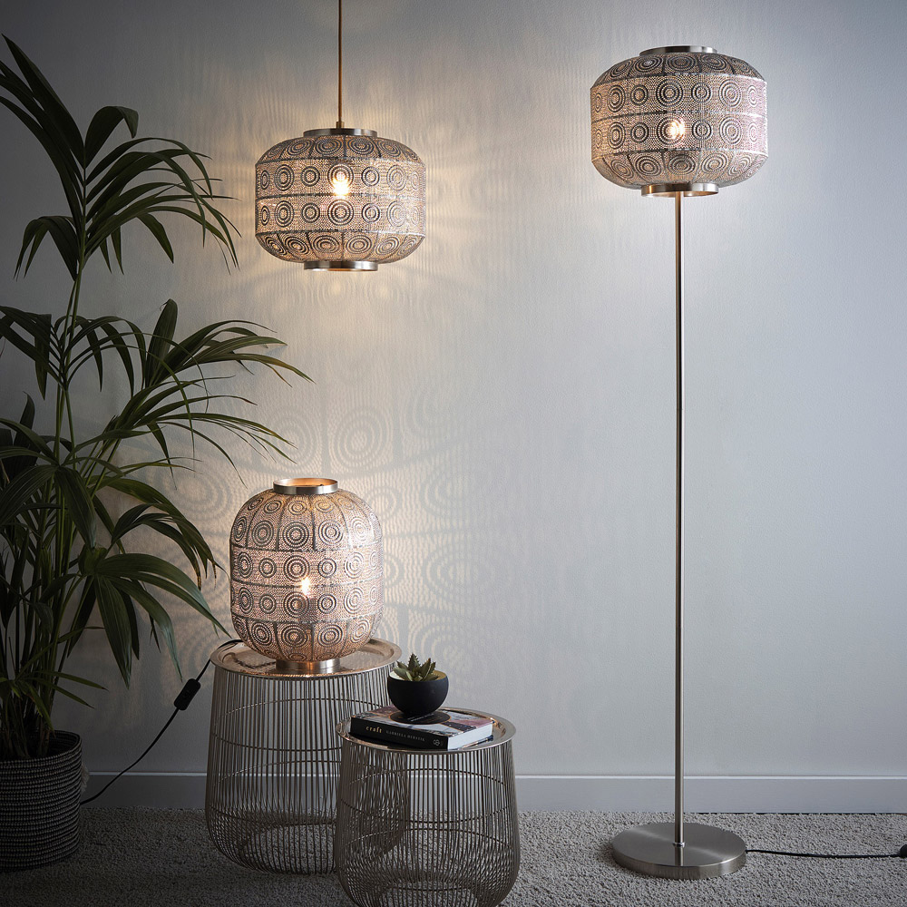 Kliving Enva Satin Nickel Moroccan Style Pendant Light Image 2
