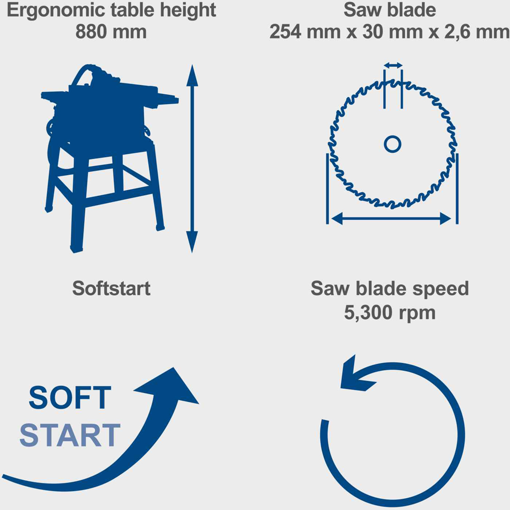 Scheppach HS254 10 inch Circular Saw Blade Table Saw 2200W Image 7