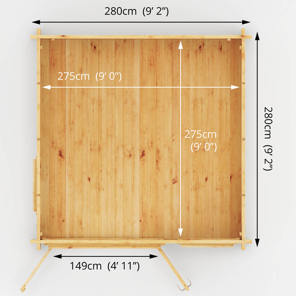 Mercia 9.8 x 9.8ft Home Office Log Cabin Image 8