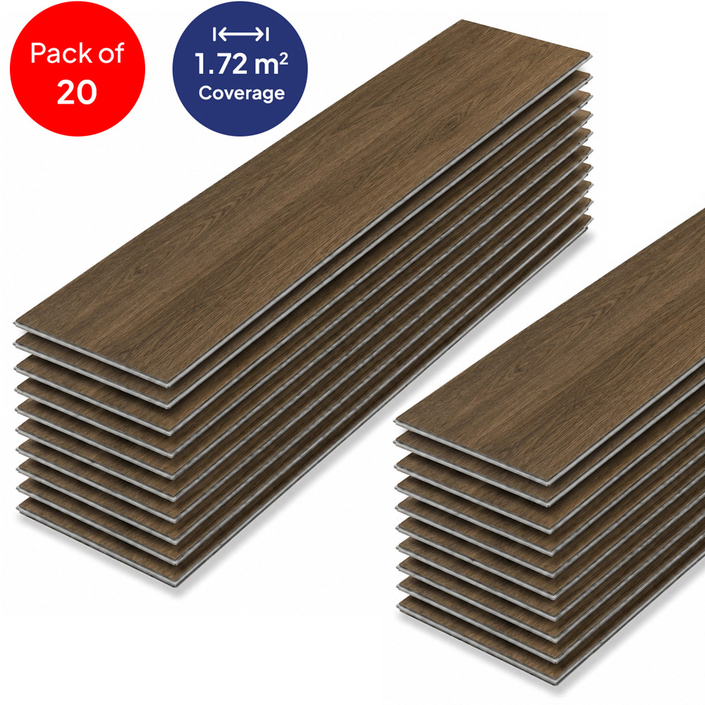 Britwall Chestnut Oak Herringbone Wood-Embossed SPC Vinyl Flooring 625 x 125mm 20 Pack Image 3