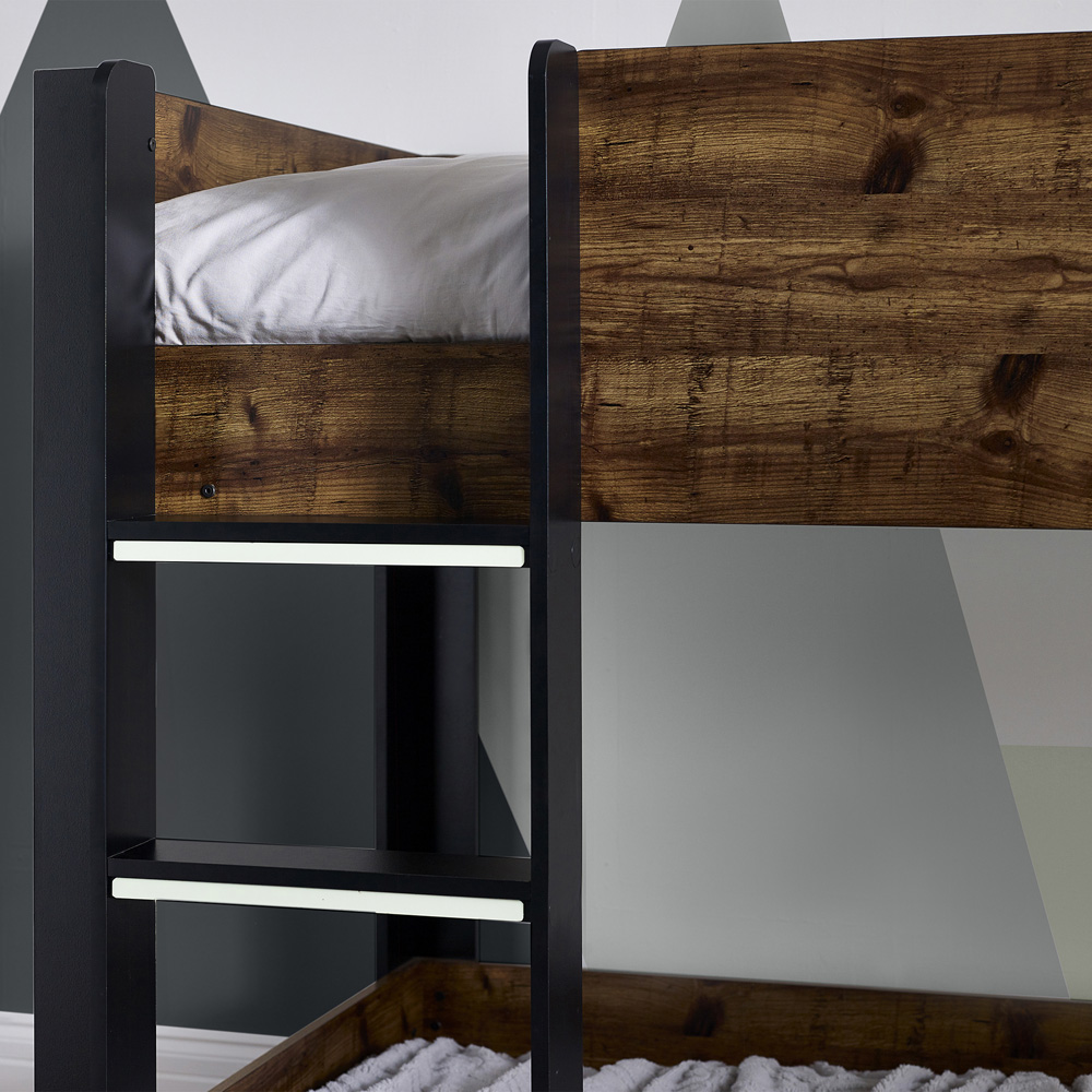 Julian Bowen Solomon Rustic and Black Bunk Bed Image 6