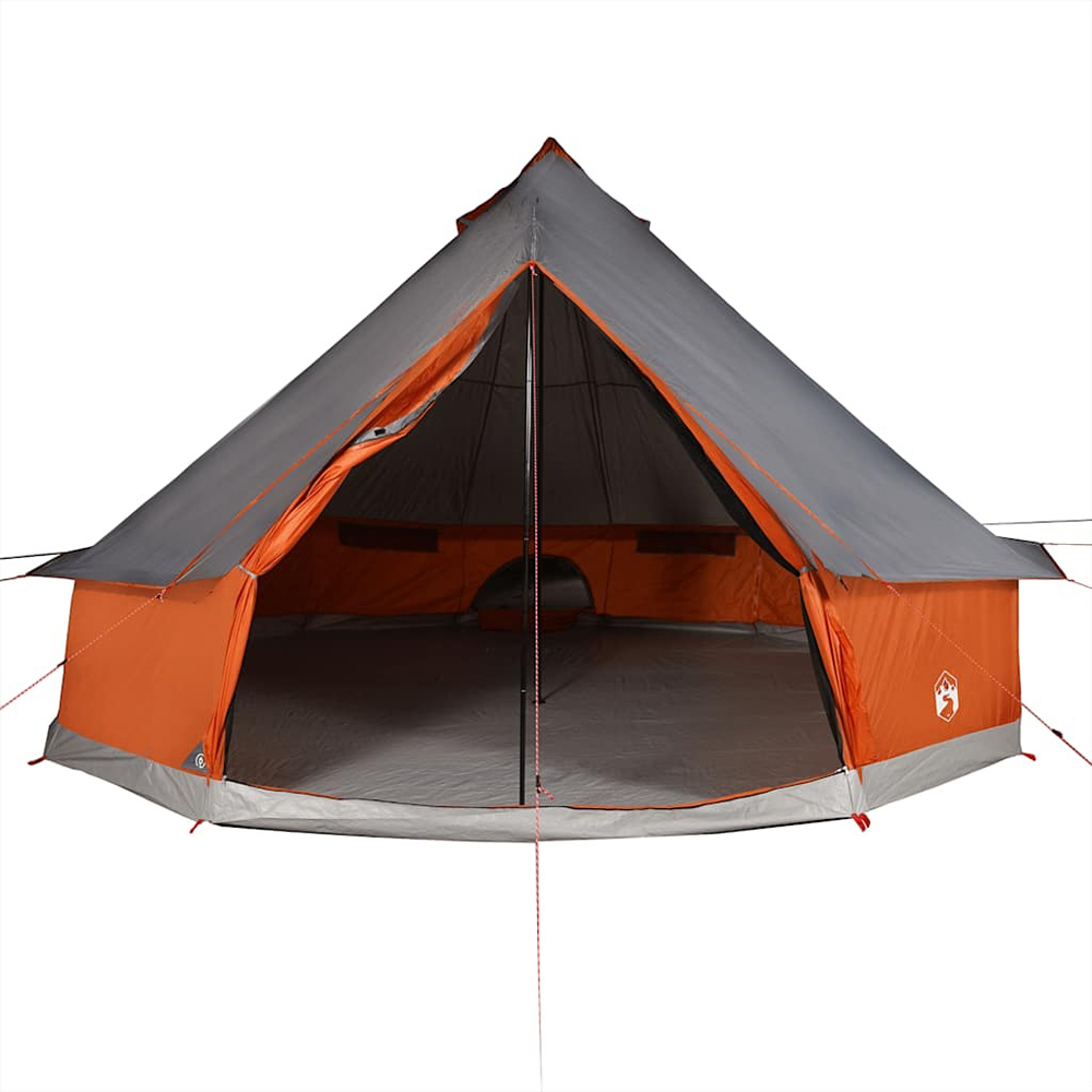 Walplus 8 Person Waterproof Tipi Family Tent Grey and Orange Image 4