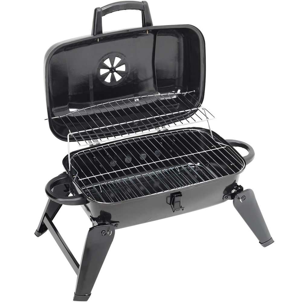 Living and Home Black Portable BBQ Grill Image 3