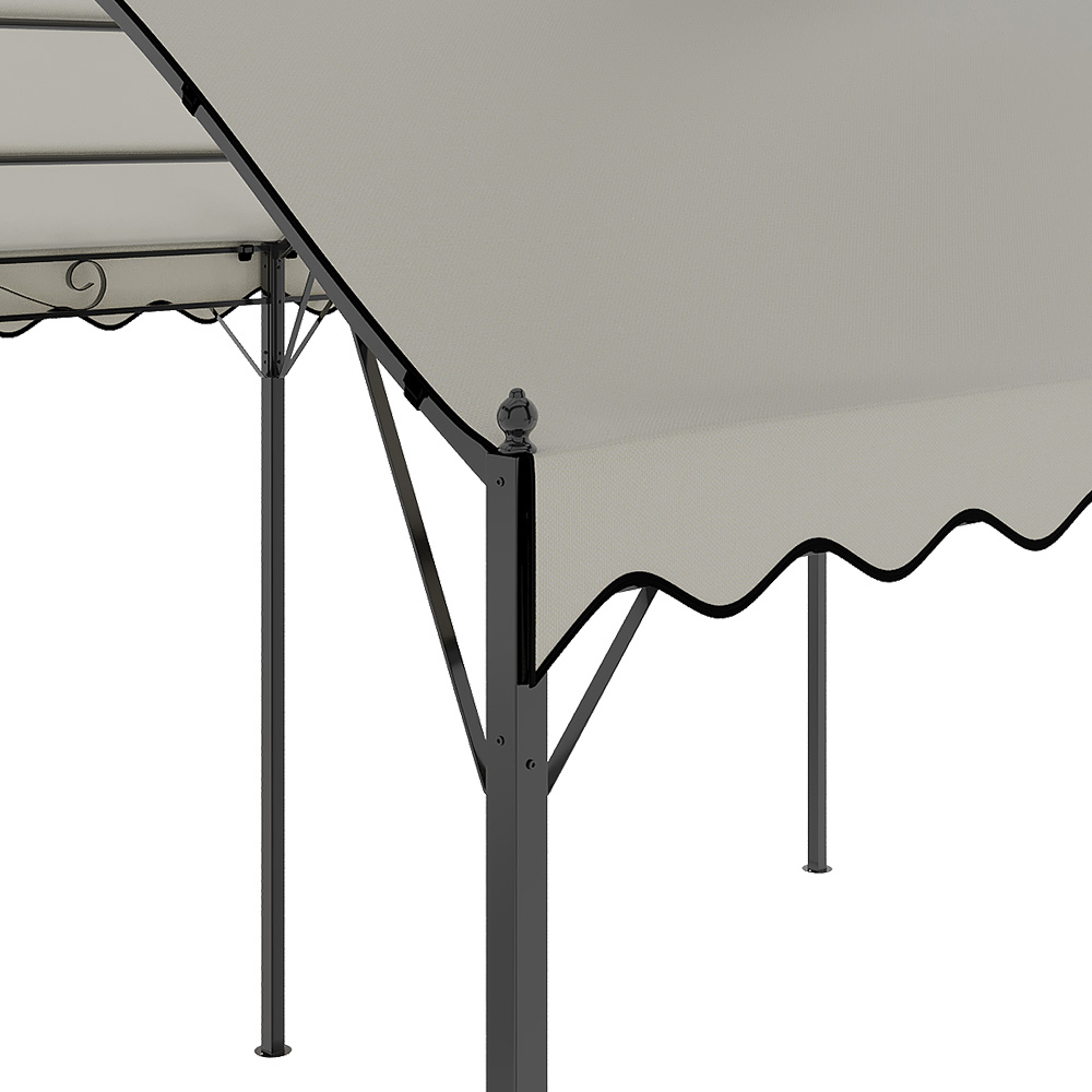 Living and Home Black Metal Outdoor Arched Pergola with Canopy 3 x 4m Image 3