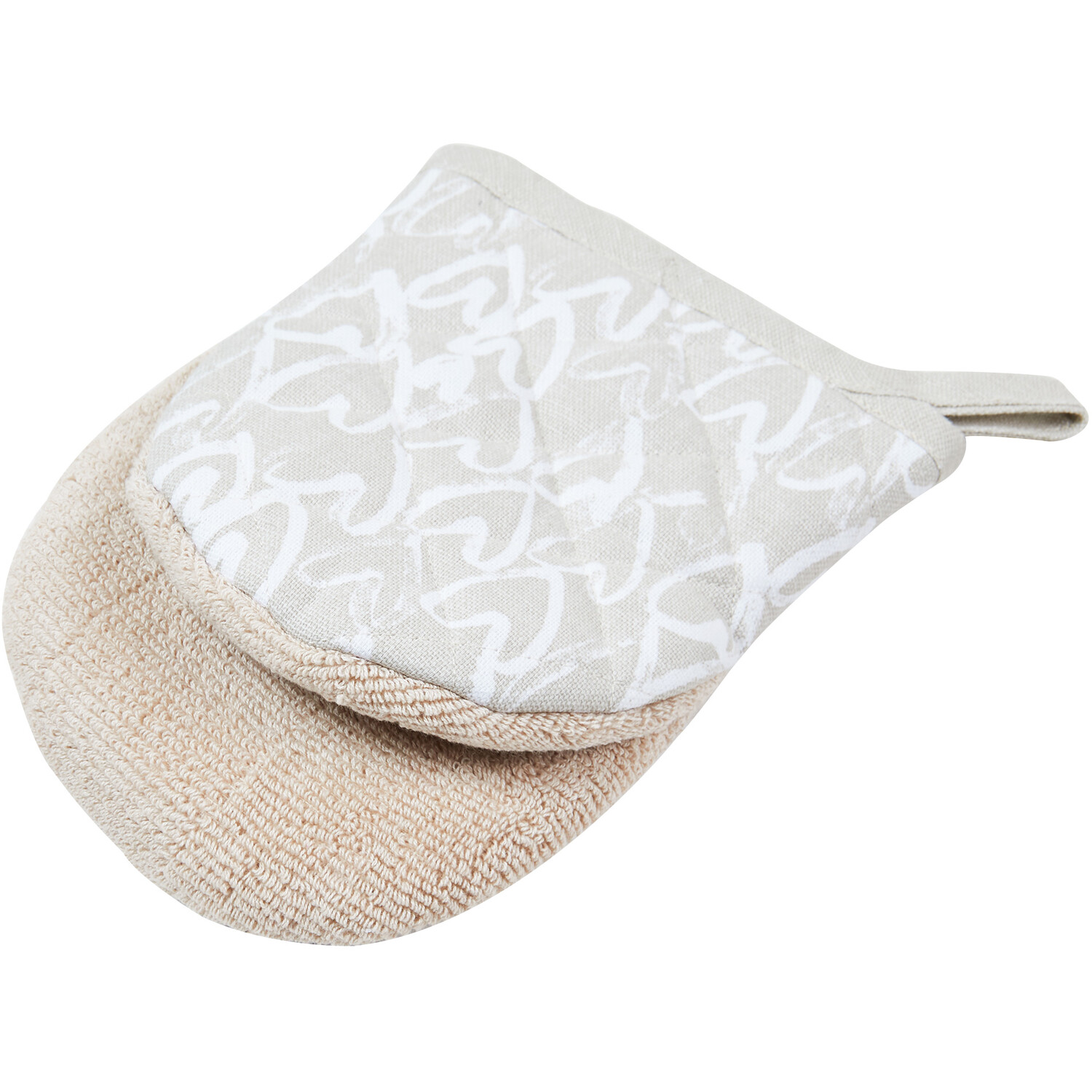 Pack of 2 Gold Heart Air Fryer Micro Oven Mitts - Natural Image 2