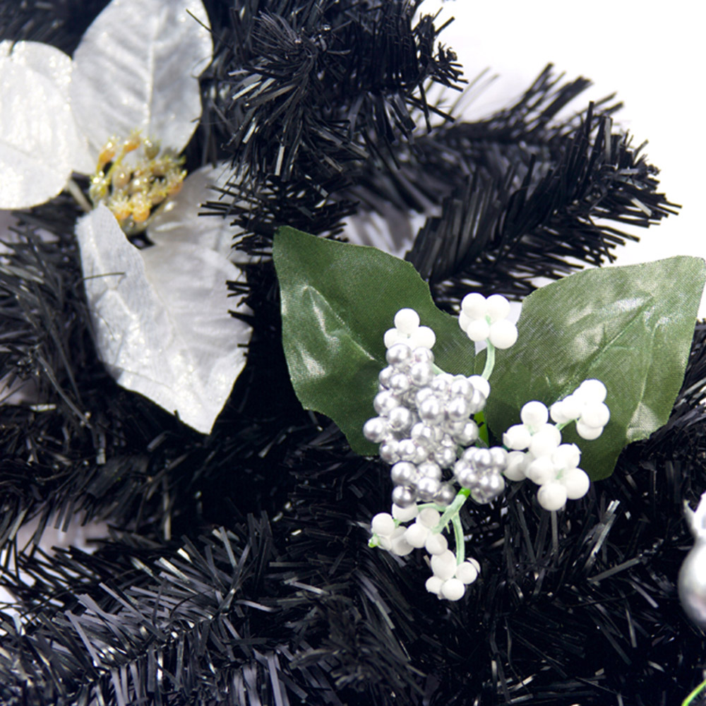 Best Artificial Black and Silver Christmas Garland 270cm Image 8
