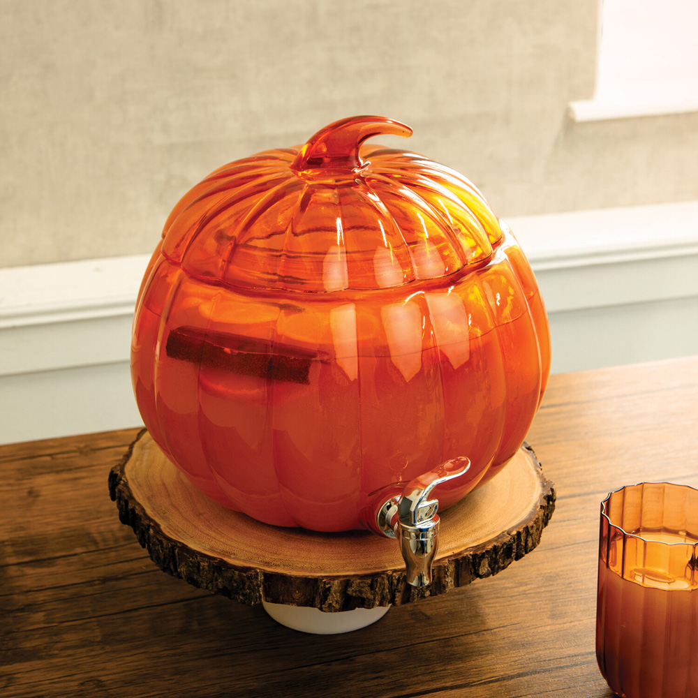 Pumpkin Glass Drink Dispenser Orange Image 3