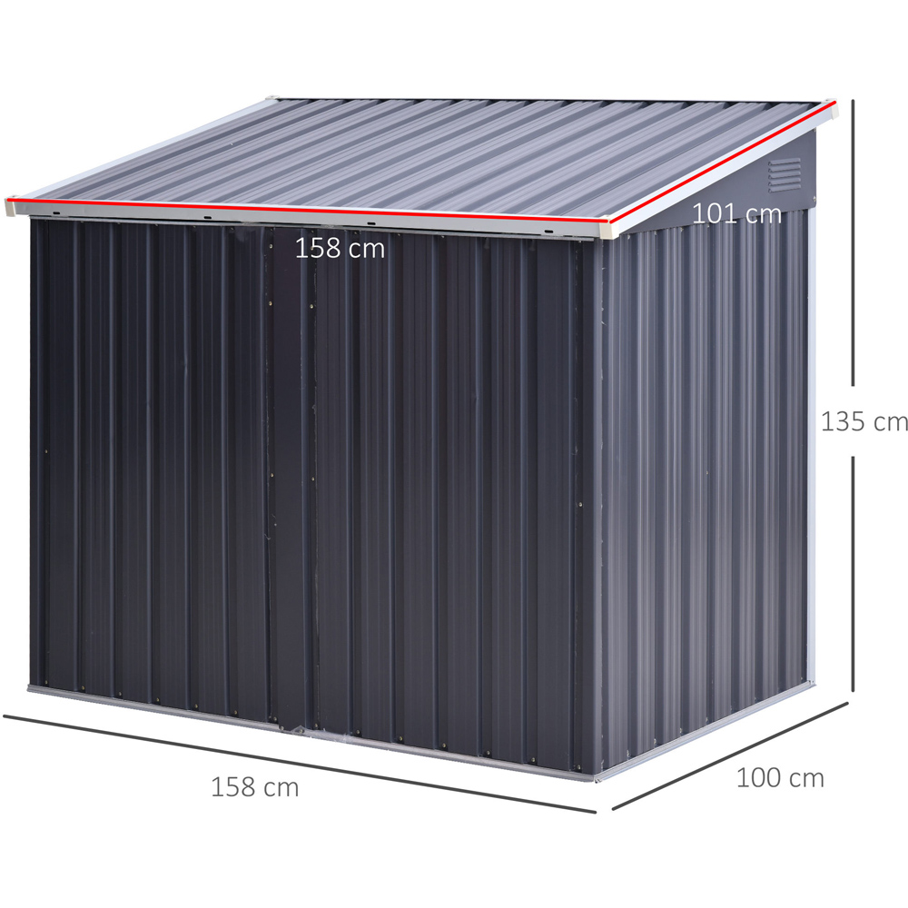 Outsunny 5 x 3ft 2 Bin Garden Shed Image 6