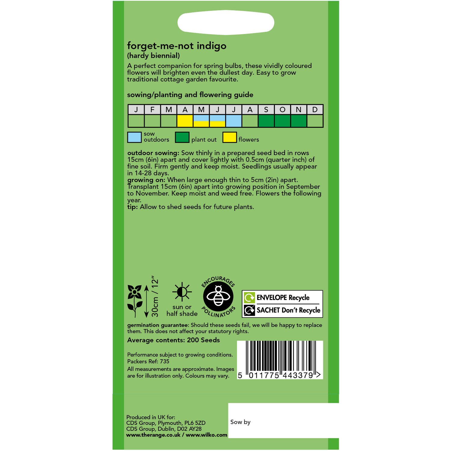 Wilko Forget Me Not Indigo Flower Seeds Image 2