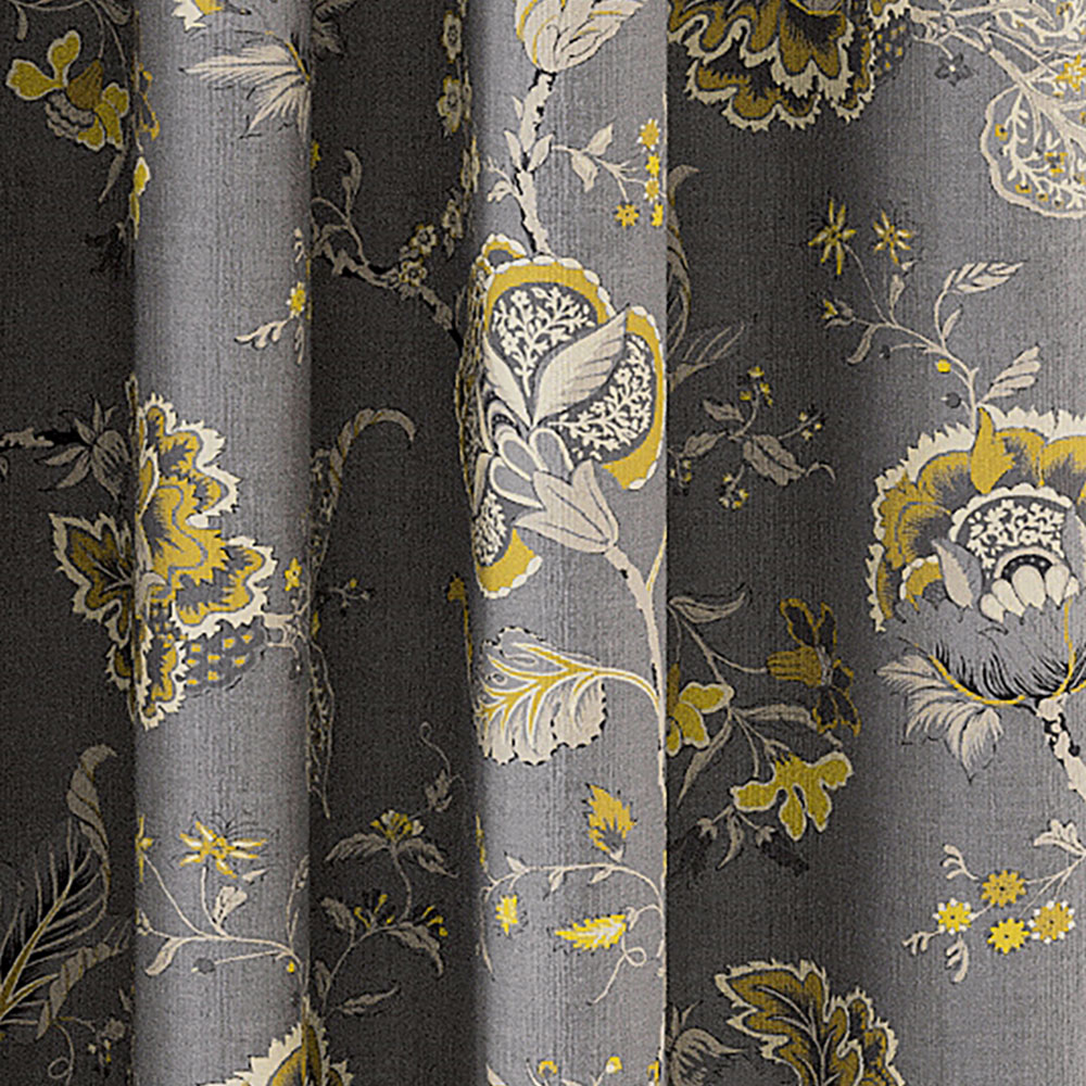 V&A Palampore Trail Grey Lined Blackout Pencil Pleat Curtains 168 x 183cm Image 3