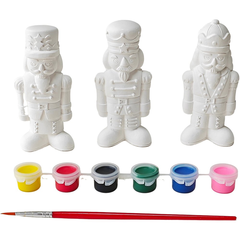Mini Nutcracker Plaster Set - White Image 2