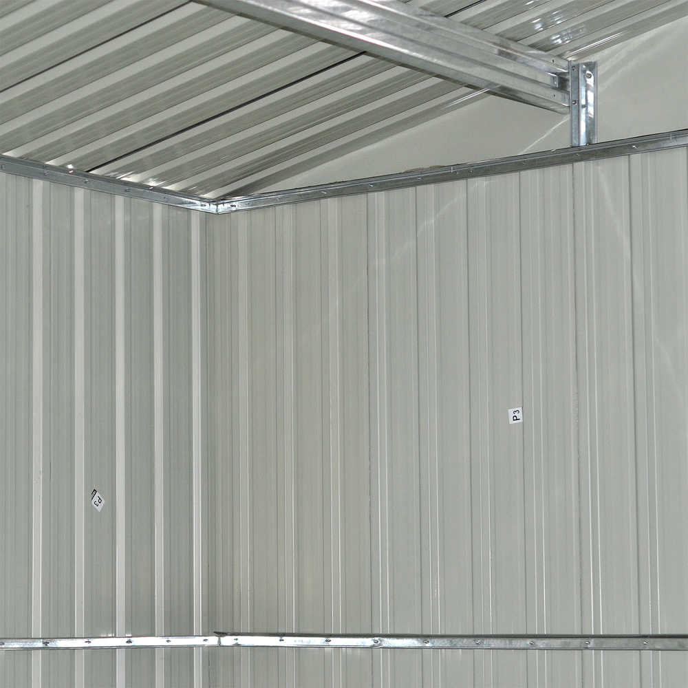 Living and Home 6.6 x 12.3 x 10.2ft Grey Peaked Steel Tool Storage Shed Image 6