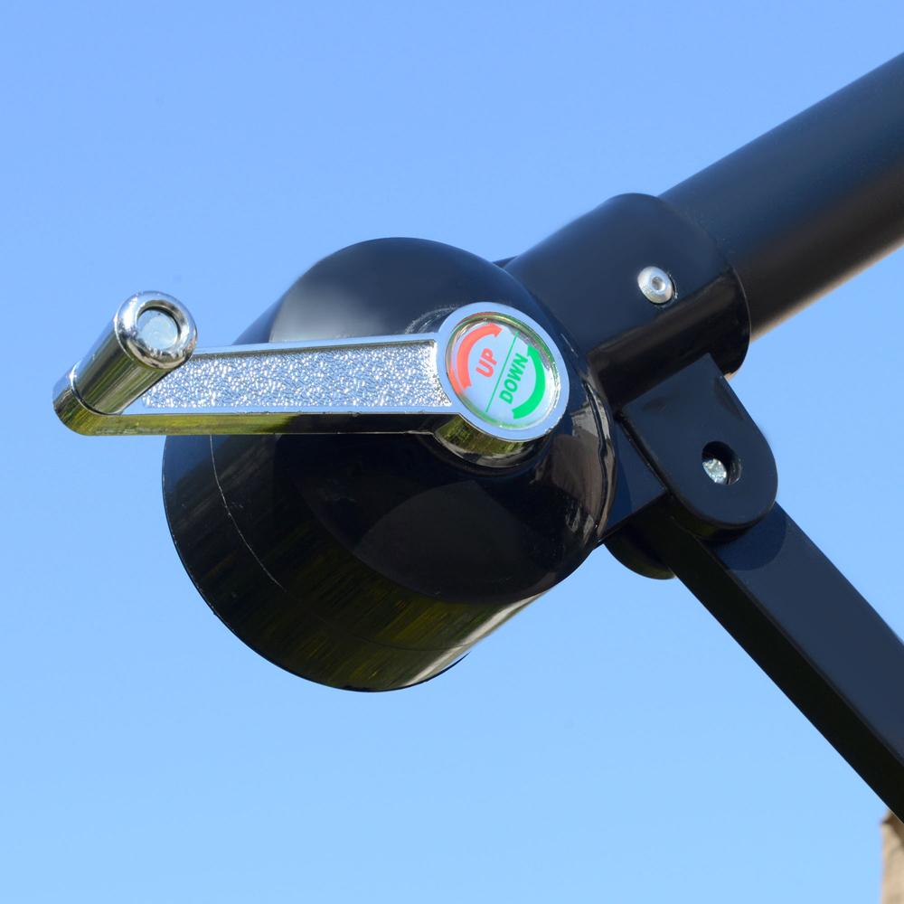 Outsunny Light Brown Cantilever Parasol with Cross Base 2.7m Image 3