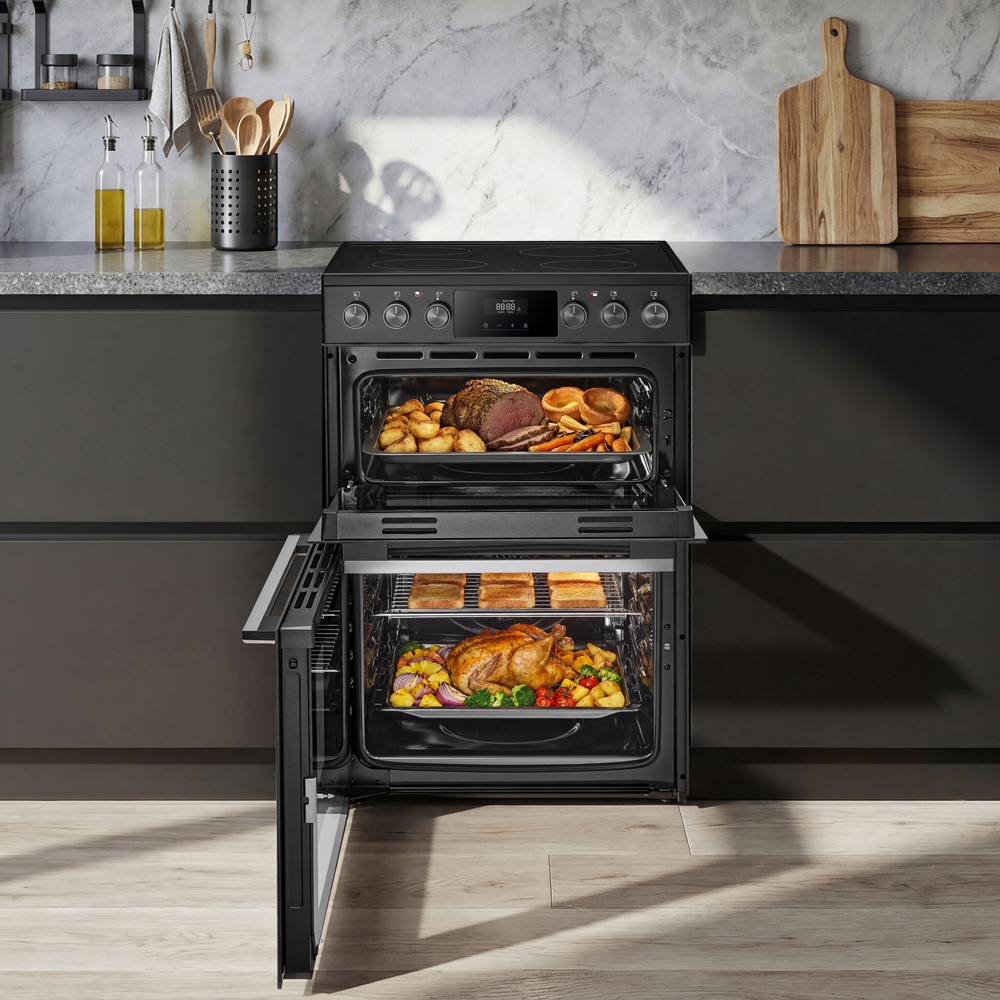 Midea MFO24EME4R118-BK Black 60cm Double Oven Freestanding Cooker with Ceramic Hob Image 6