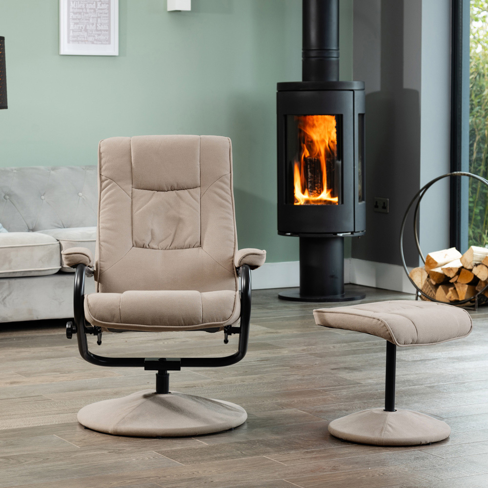 Artemis Home Ripley Cappuccino Swivel Recliner Chair with Footstool Image 3