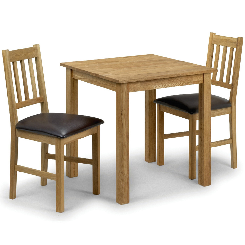 Julian Bowen Coxmoor 2 Seater Oak Square Table Set Image 2