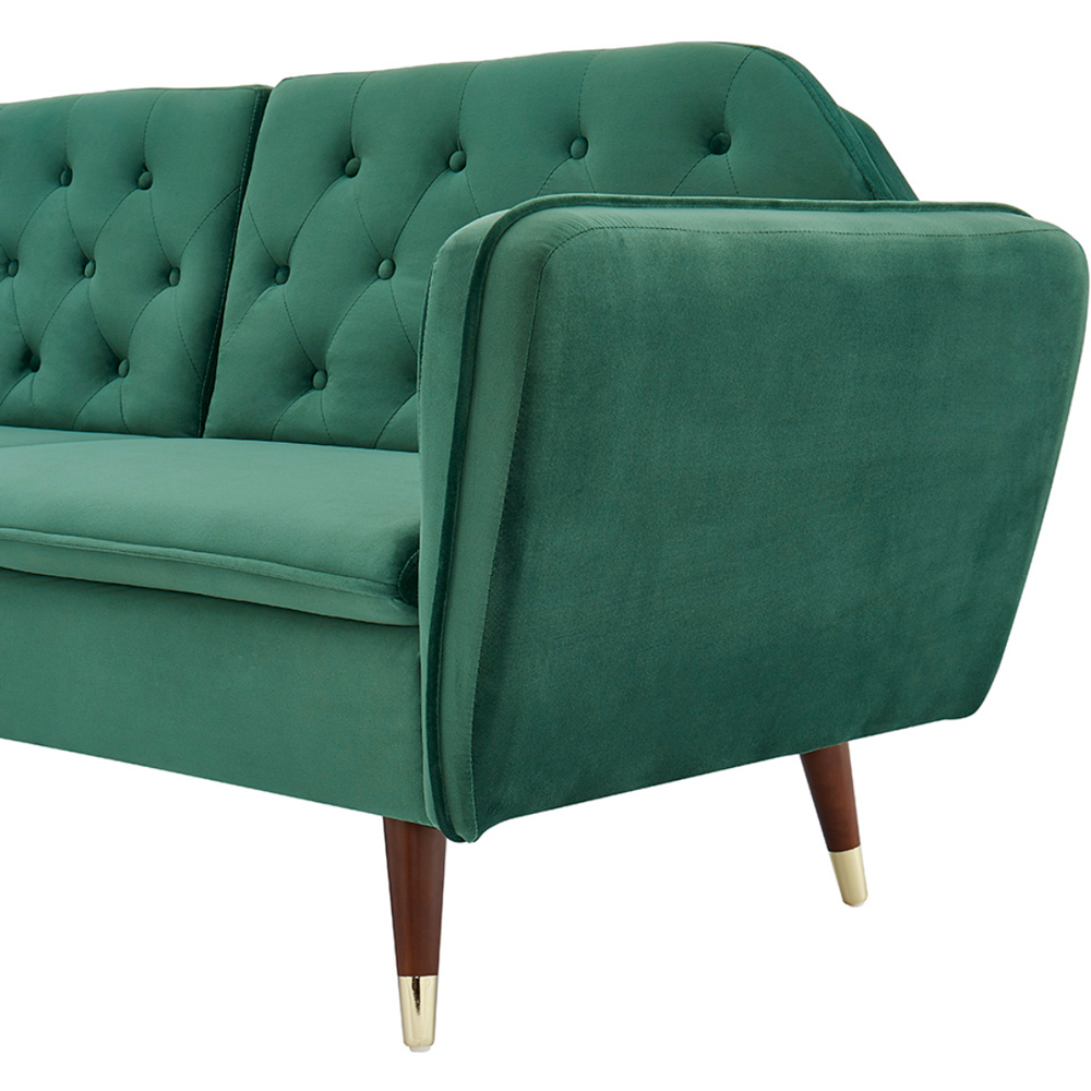 Home Detail Whitby Double Sleeper Dark Green Velvet Sofa Bed Image 6
