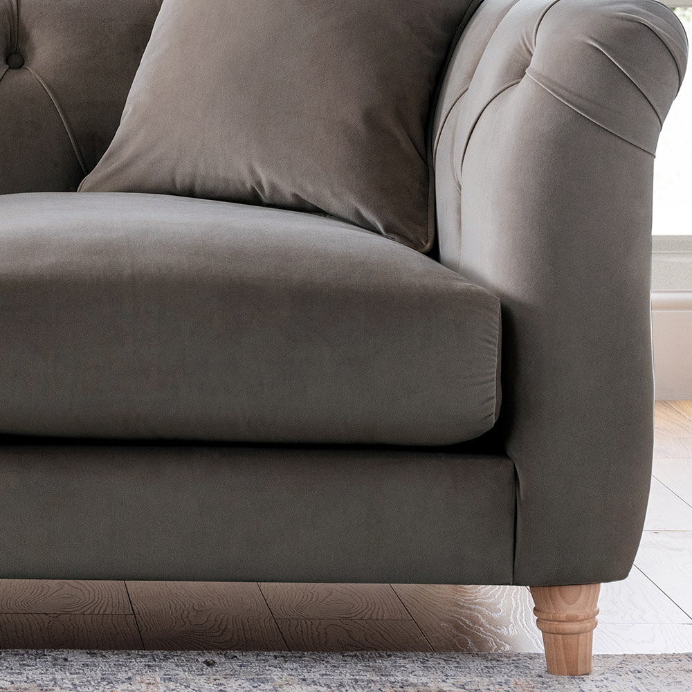 2 Seater Mushroom Velvet Sofa Image 3