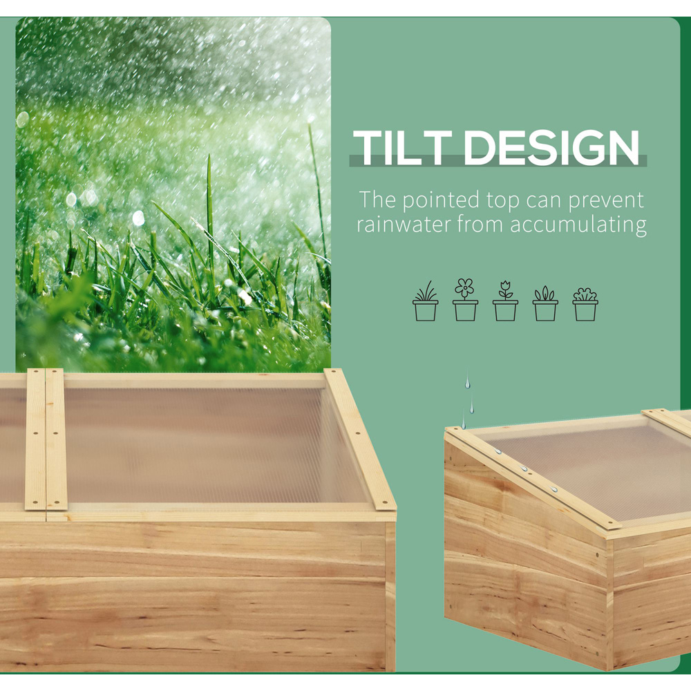 Outsunny Natural Polycarbonate Garden Cold Frame Image 4