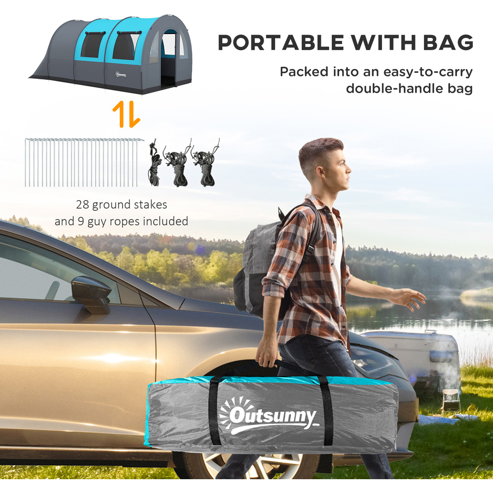 Outsunny 5-6 Person Waterproof Camping Tent Blue Image 7