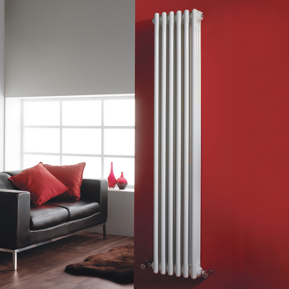 nuie Colosseum Gloss White Triple Column Traditional Radiator 1500 x 368mm Image 2