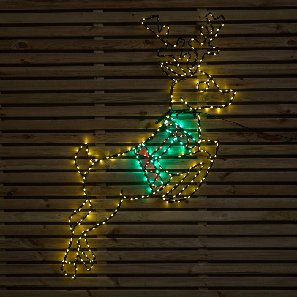 Samuel Alexander 350 Multicoloured LED Light-Up Prancing Reindeer Christmas Decoration 1.1m x 73cm Image 9