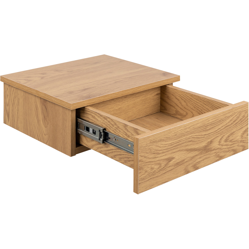 Florence Avignon Single Drawer Oak Square Bedside Table Image 3