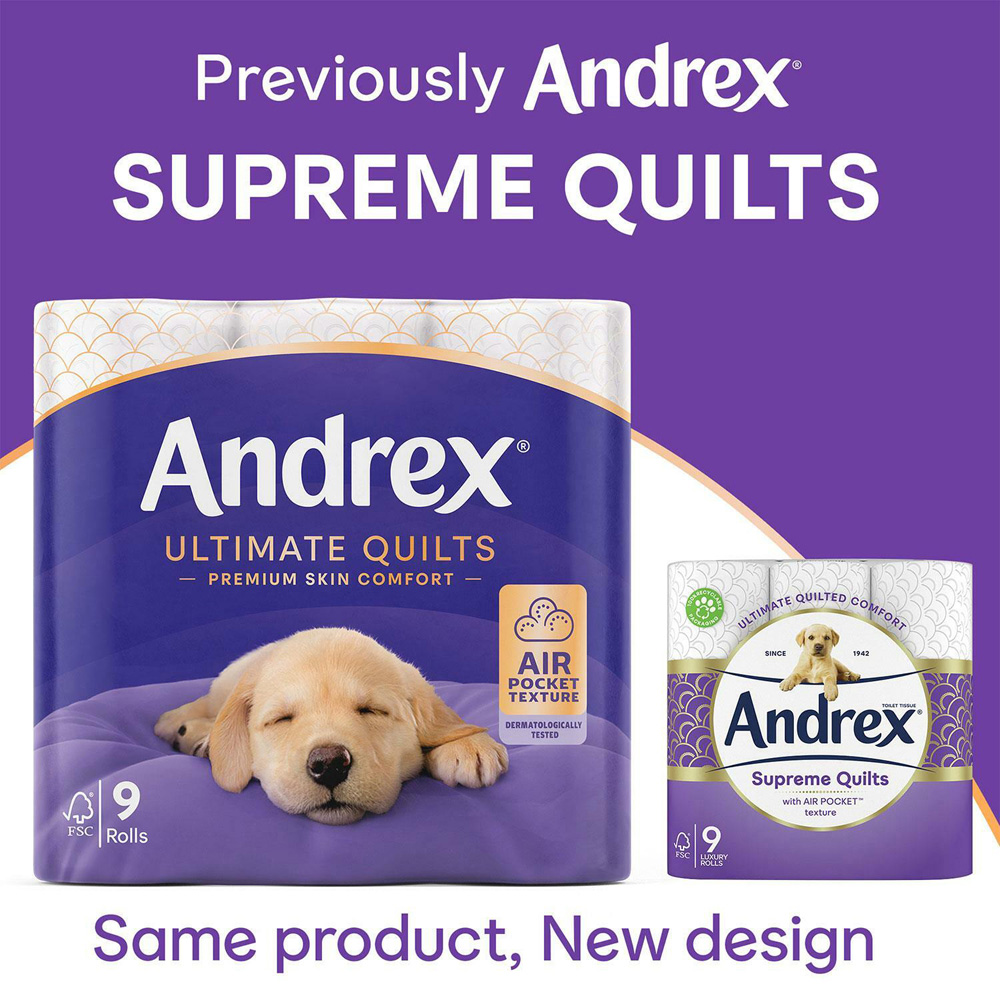 Andrex Supreme Quilts Fragrance Free Toilet Tissue 36 Rolls 3 Ply Image 4