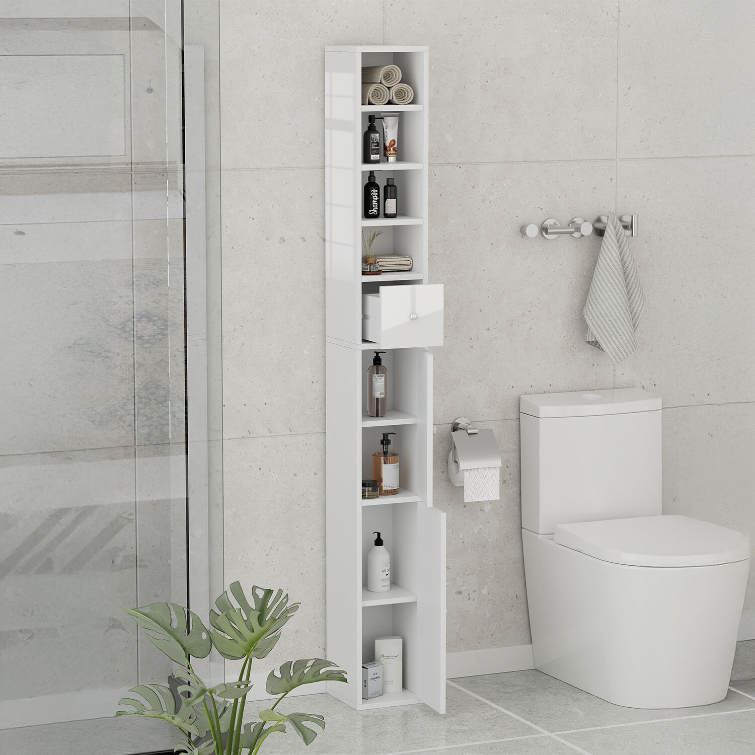 Mayfair Tall Storage Cabinet - White Image 2