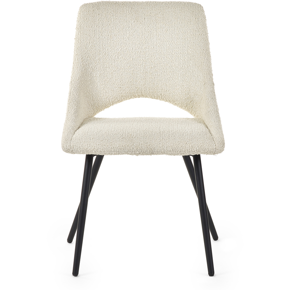 Julian Bowen Set of 2 Ivory Iris Boucle Dining Chairs Image 4