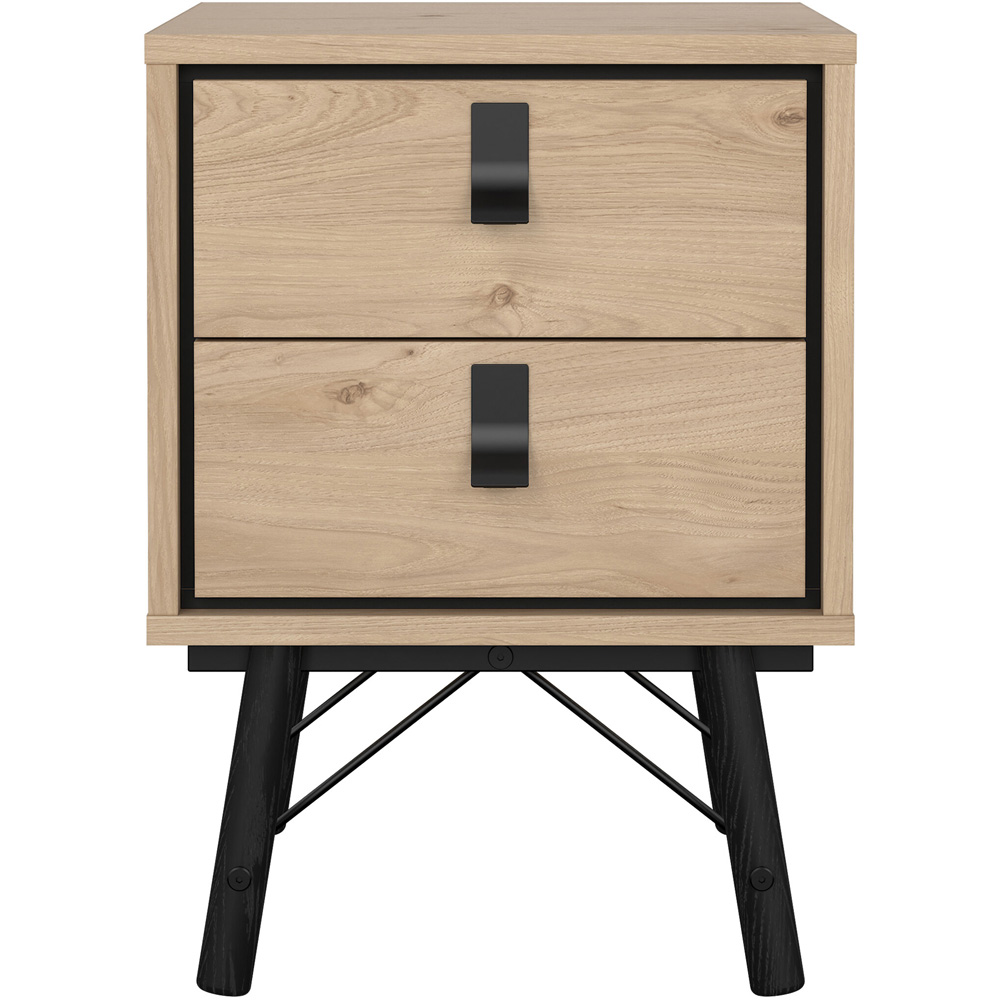 Florence Ry 2 Drawer Jackson Hickory Oak Bedside Table Image 3