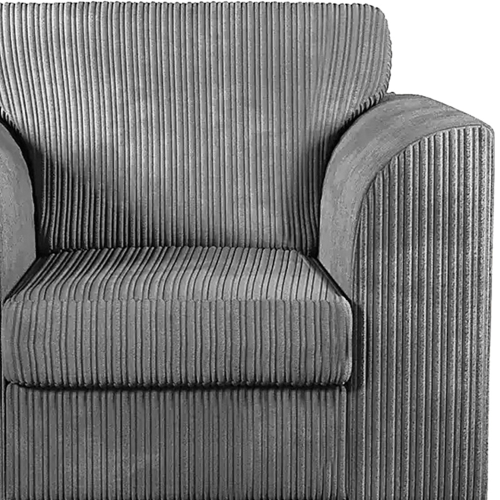 Luxor Single Seater Grey Jumbo Cord Armchair Image 3