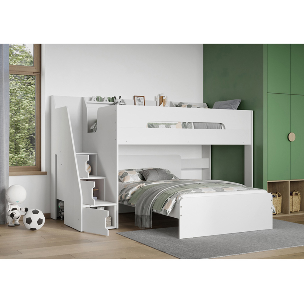Flair Stepaside Triple Sleeper White L Shaped Bunk Bed Image 4