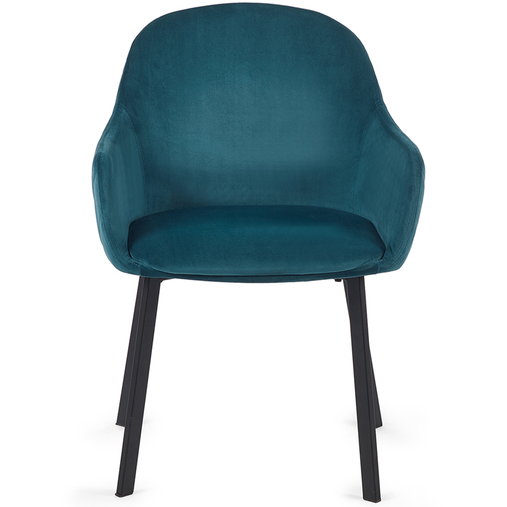 Julian Bowen Nero Lima 2 Seater Velvet Dining Set Black and Teal Image 5