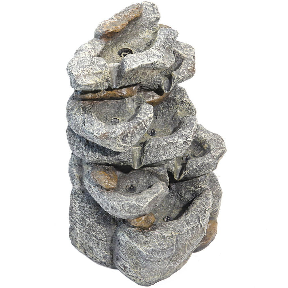 Living and Home Outdoor LED Rockery Waterfall Fountain Image 3