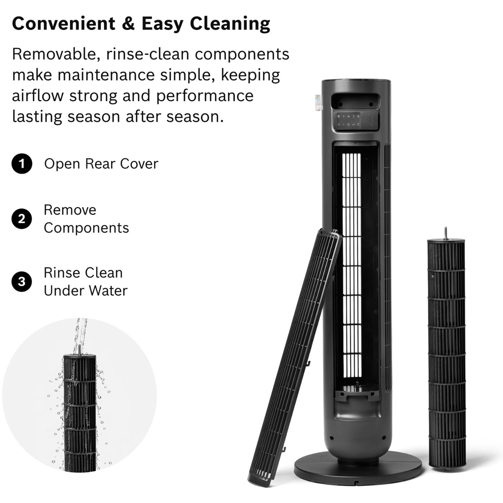 Bosch 4000 Black Oscillating Tower Fan with Remote Control Image 6