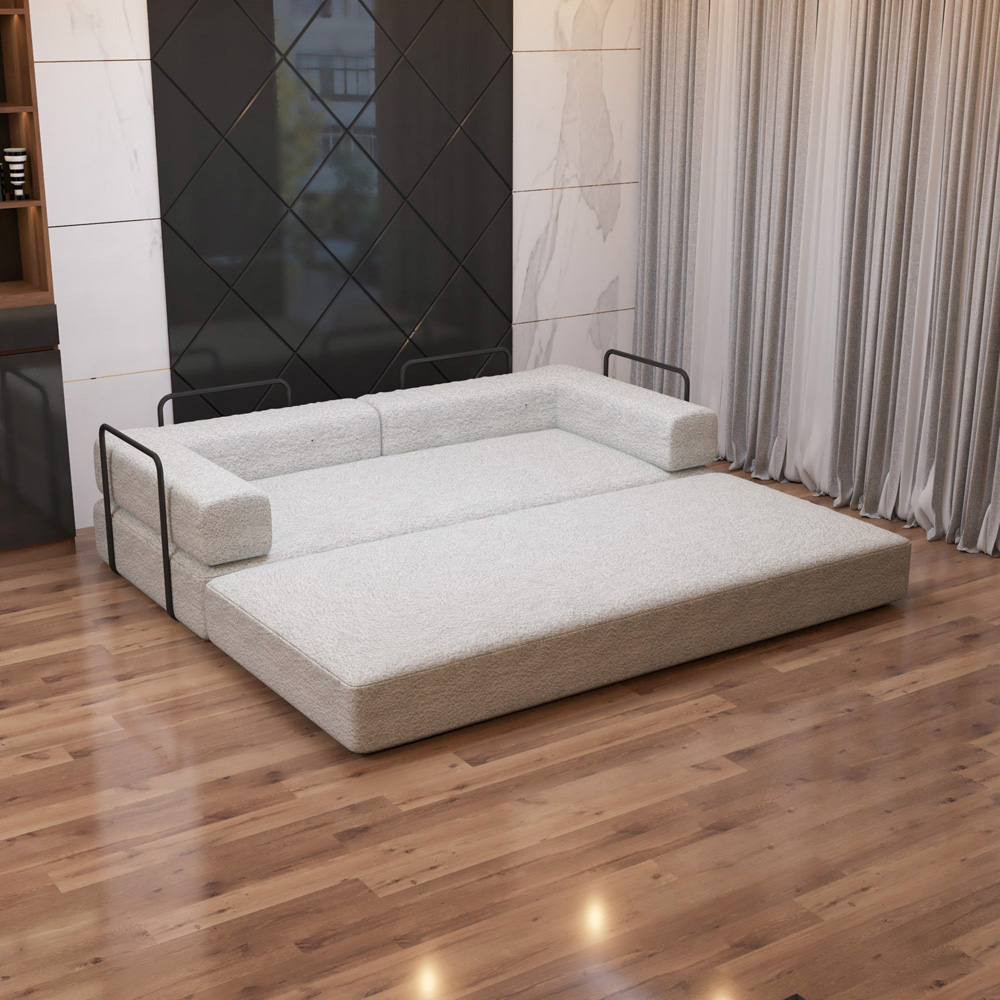 Sliding Wardrobes 4U 3 Seater Camel Larry Fabric Sofa Bed Image 4