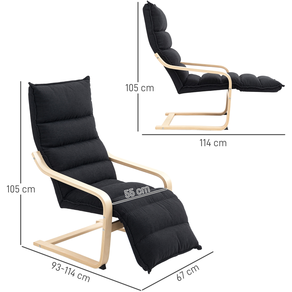 Portland Black Birch Wood Lounge Chair Image 9