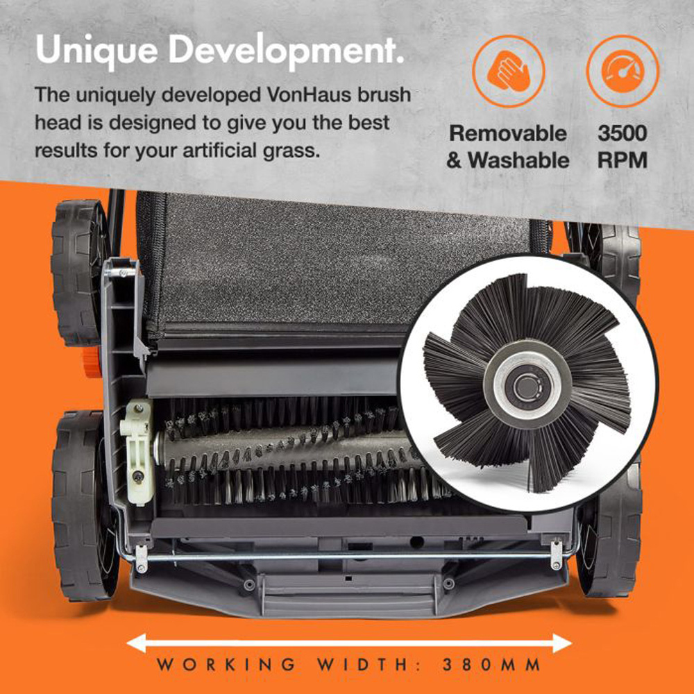 VonHaus 26732RG Artificial Grass Brush Sweeper 1800W Image 3