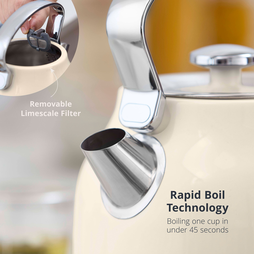 Swan Retro Revive Cream Rapid Boil 1.7L Traditional Kettle Image 4