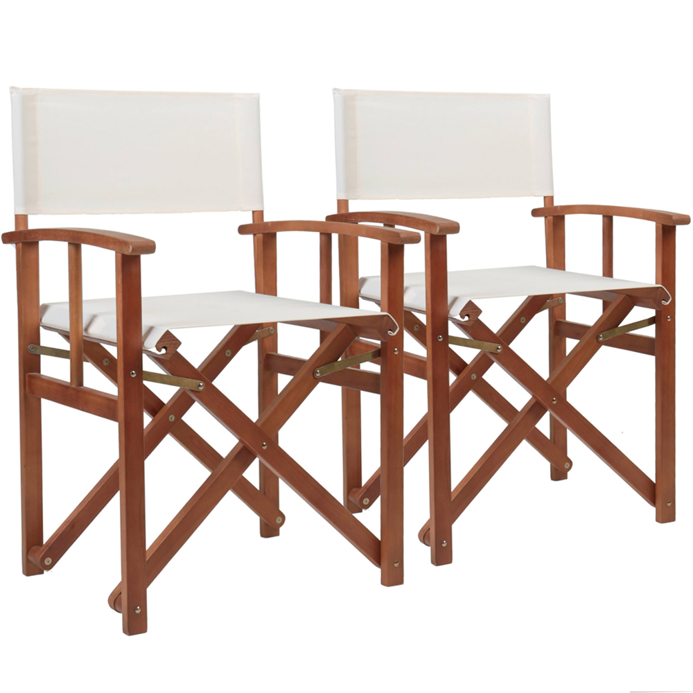 Charles Bentley Eucalyptus Pair Director Chair Cream Image 2