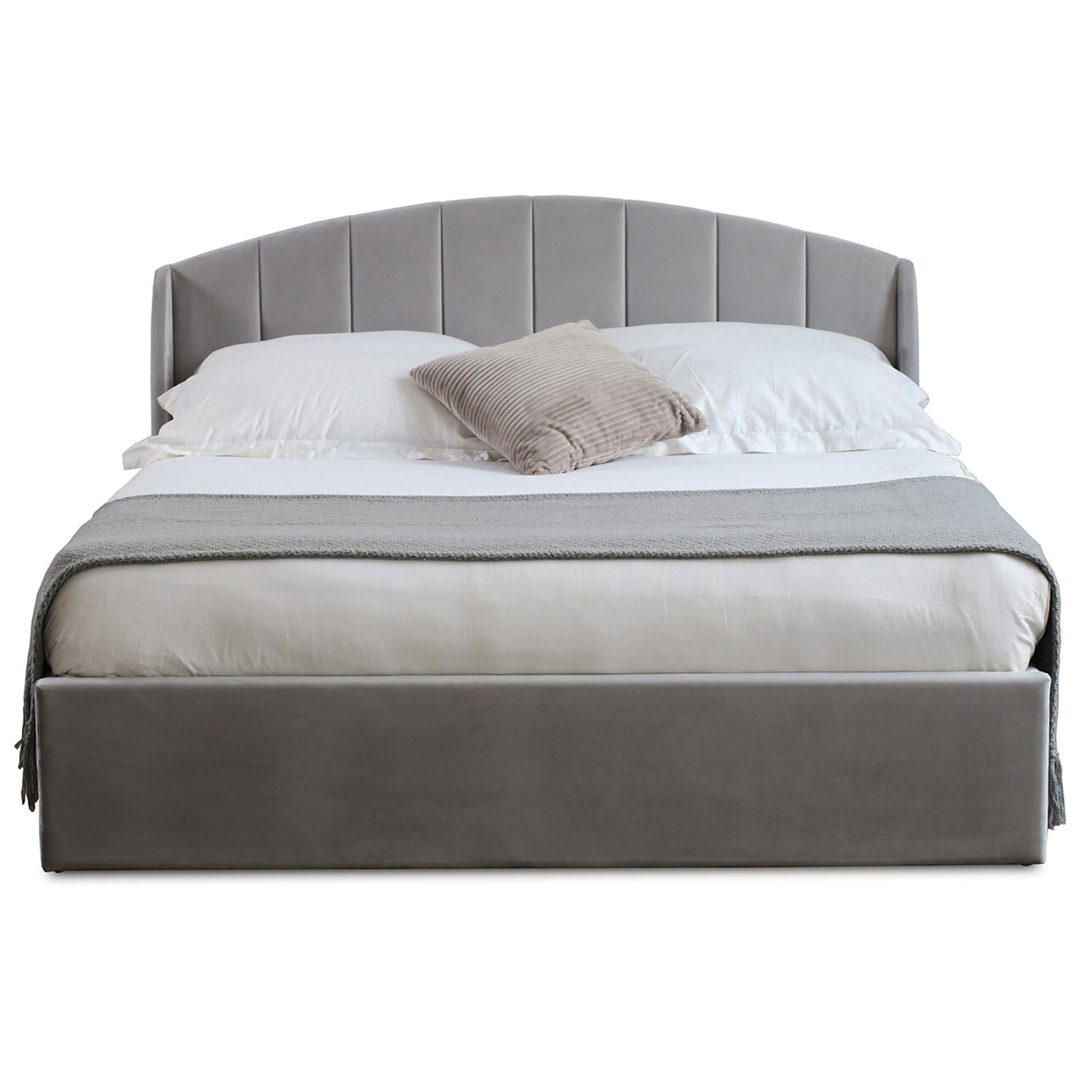 Grace Super King Grey Velvet Touch Ottoman Bed Image 2