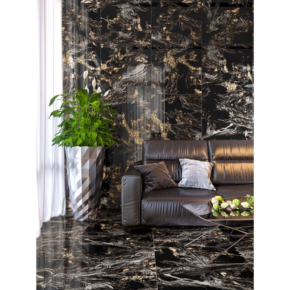 Bien Magnafique Polished Rectified Porcelain Floor and Wall Tile 600 x 600mm 5 Pack Image 6